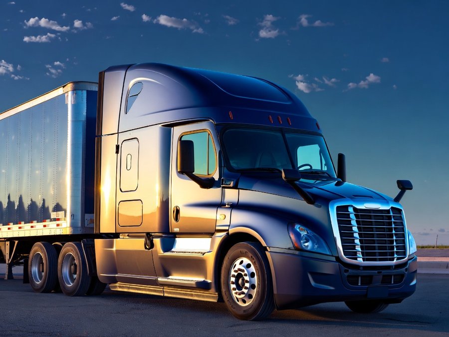Class 8 semi truck on an open American highway